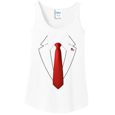 Funny President Trump Suit Lazy Halloween Ladies Essential Tank