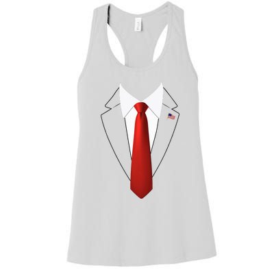 Funny President Trump Suit Lazy Halloween Women's Racerback Tank