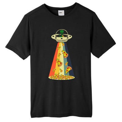 Funny Pizza UFO Alien Eating Pizza a UFO Extraterrestrial Tall Fusion ChromaSoft Performance T-Shirt