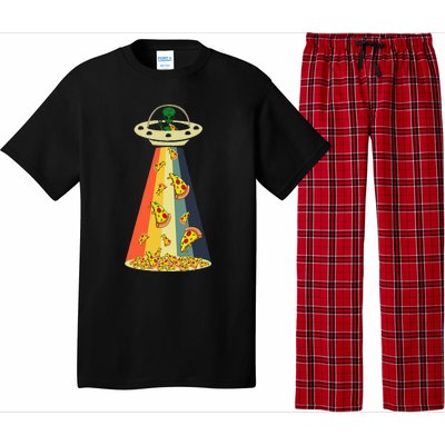 Funny Pizza UFO Alien Eating Pizza a UFO Extraterrestrial Pajama Set