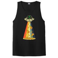 Funny Pizza UFO Alien Eating Pizza a UFO Extraterrestrial PosiCharge Competitor Tank