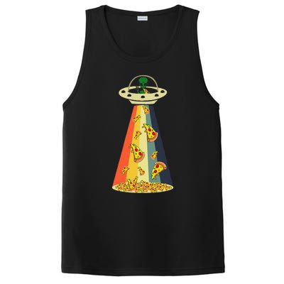 Funny Pizza UFO Alien Eating Pizza a UFO Extraterrestrial PosiCharge Competitor Tank