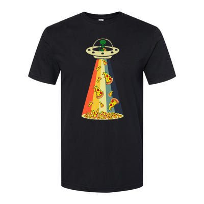 Funny Pizza UFO Alien Eating Pizza a UFO Extraterrestrial Softstyle CVC T-Shirt