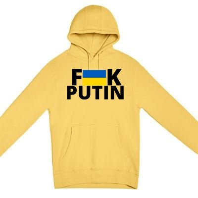 Fuck Putin Ukraine Flag Premium Pullover Hoodie