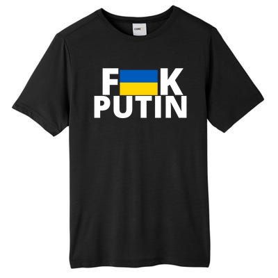 Fuck Putin Ukraine Flag Tall Fusion ChromaSoft Performance T-Shirt