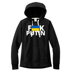 Fuck Putin Ukraine Flag Women's Fleece Hoodie