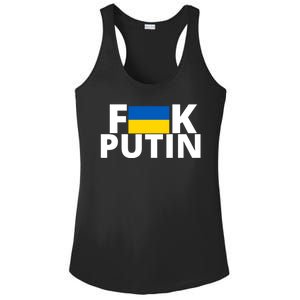 Fuck Putin Ukraine Flag Ladies PosiCharge Competitor Racerback Tank