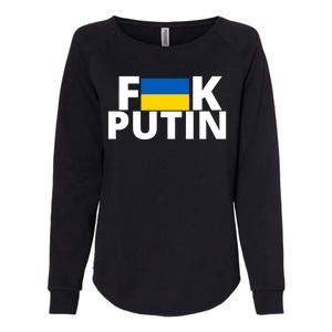 Fuck Putin Ukraine Flag Womens California Wash Sweatshirt