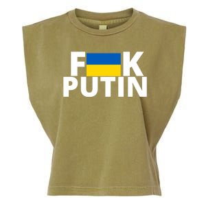 Fuck Putin Ukraine Flag Garment-Dyed Women's Muscle Tee