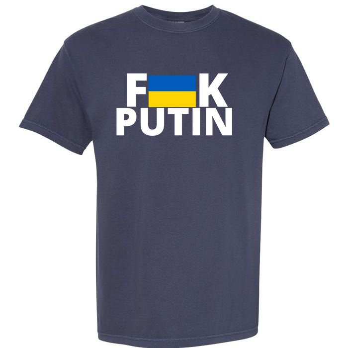 Fuck Putin Ukraine Flag Garment-Dyed Heavyweight T-Shirt