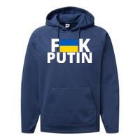 Fuck Putin Ukraine Flag Performance Fleece Hoodie