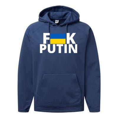 Fuck Putin Ukraine Flag Performance Fleece Hoodie