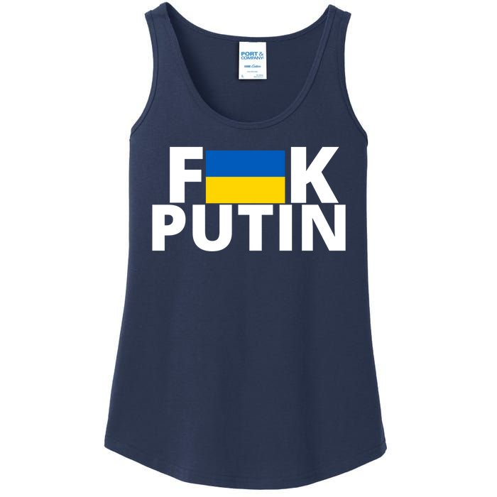 Fuck Putin Ukraine Flag Ladies Essential Tank