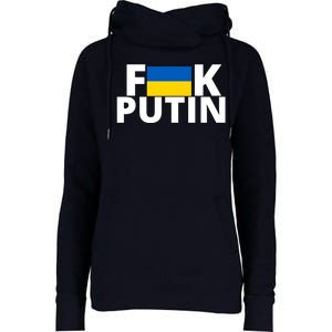 Fuck Putin Ukraine Flag Womens Funnel Neck Pullover Hood