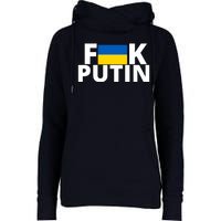 Fuck Putin Ukraine Flag Womens Funnel Neck Pullover Hood