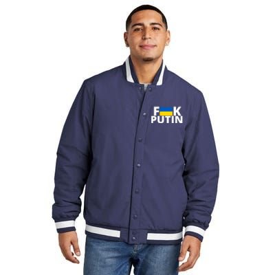 Fuck Putin Ukraine Flag Insulated Varsity Jacket