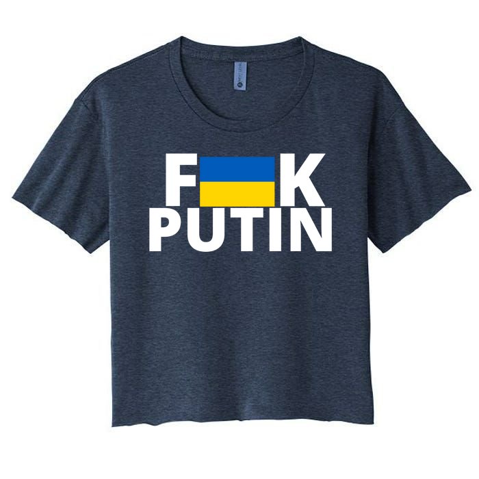 Fuck Putin Ukraine Flag Women's Crop Top Tee