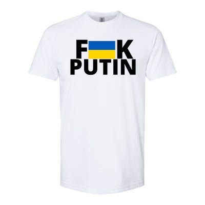 Fuck Putin Ukraine Flag Softstyle CVC T-Shirt