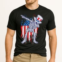 Funny Patriotic USA American Flag Dabbing Skeleton Performance Shirt
