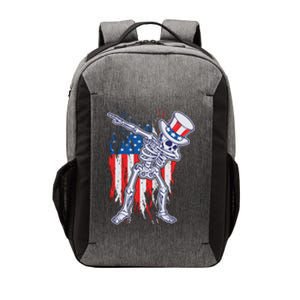 Funny Patriotic USA American Flag Dabbing Skeleton Vector Backpack