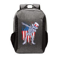 Funny Patriotic USA American Flag Dabbing Skeleton Vector Backpack