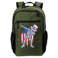 Funny Patriotic USA American Flag Dabbing Skeleton Daily Commute Backpack