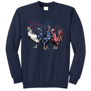 Funny Patriotic Usa Chicken  4th Of July Chicken Gift Tall Sweatshirt