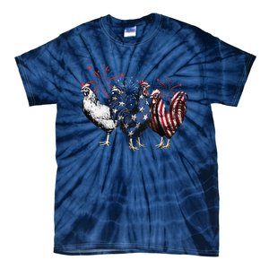 Funny Patriotic Usa Chicken  4th Of July Chicken Gift Tie-Dye T-Shirt