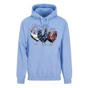 Funny Patriotic Usa Chicken  4th Of July Chicken Gift Unisex Surf Hoodie