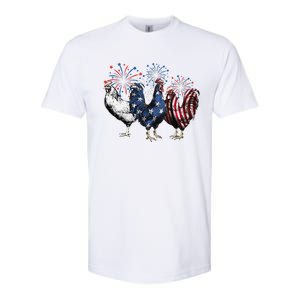 Funny Patriotic Usa Chicken  4th Of July Chicken Gift Softstyle CVC T-Shirt