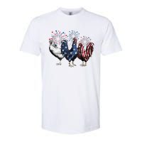 Funny Patriotic Usa Chicken  4th Of July Chicken Gift Softstyle CVC T-Shirt