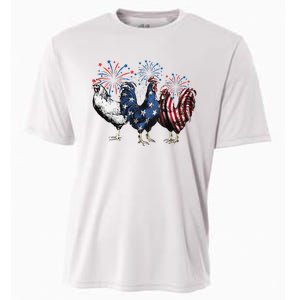 Funny Patriotic Usa Chicken  4th Of July Chicken Gift Cooling Performance Crew T-Shirt