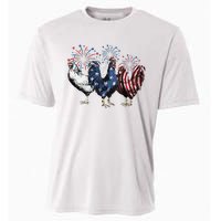 Funny Patriotic Usa Chicken  4th Of July Chicken Gift Cooling Performance Crew T-Shirt