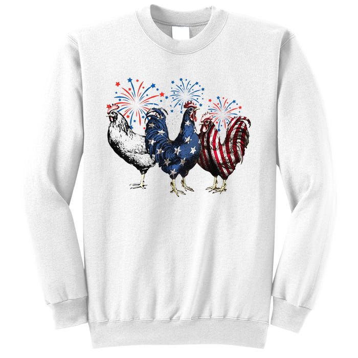 Funny Patriotic Usa Chicken  4th Of July Chicken Gift Sweatshirt