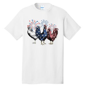 Funny Patriotic Usa Chicken  4th Of July Chicken Gift Tall T-Shirt