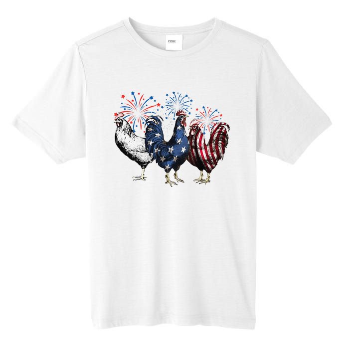 Funny Patriotic Usa Chicken  4th Of July Chicken Gift Tall Fusion ChromaSoft Performance T-Shirt