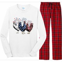 Funny Patriotic Usa Chicken  4th Of July Chicken Gift Long Sleeve Pajama Set