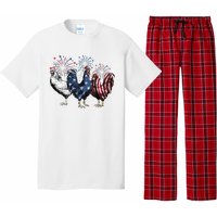 Funny Patriotic Usa Chicken  4th Of July Chicken Gift Pajama Set