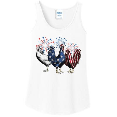 Funny Patriotic Usa Chicken  4th Of July Chicken Gift Ladies Essential Tank