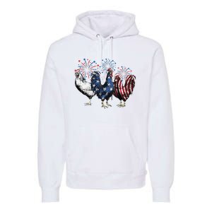 Funny Patriotic Usa Chicken  4th Of July Chicken Gift Premium Hoodie