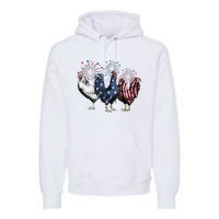 Funny Patriotic Usa Chicken  4th Of July Chicken Gift Premium Hoodie