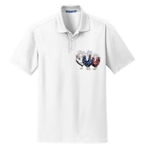 Funny Patriotic Usa Chicken  4th Of July Chicken Gift Dry Zone Grid Polo