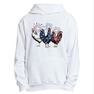 Funny Patriotic Usa Chicken  4th Of July Chicken Gift Urban Pullover Hoodie