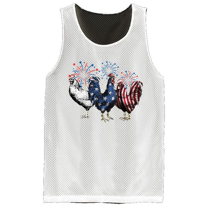 Funny Patriotic Usa Chicken  4th Of July Chicken Gift Mesh Reversible Basketball Jersey Tank