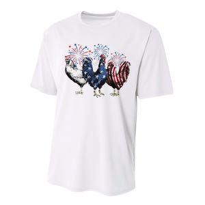 Funny Patriotic Usa Chicken  4th Of July Chicken Gift Performance Sprint T-Shirt