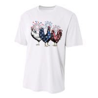 Funny Patriotic Usa Chicken  4th Of July Chicken Gift Performance Sprint T-Shirt