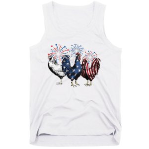 Funny Patriotic Usa Chicken  4th Of July Chicken Gift Tank Top