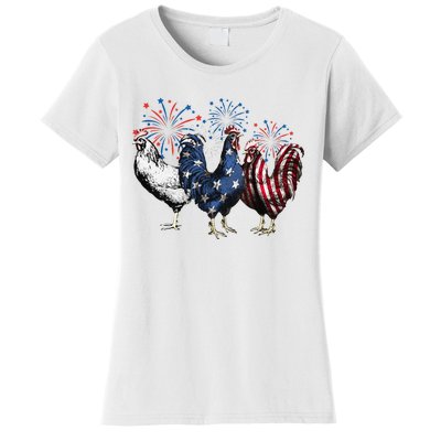 Funny Patriotic Usa Chicken  4th Of July Chicken Gift Women's T-Shirt