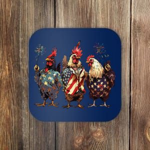 Funny Patriotic Usa Chicken Gift Coaster