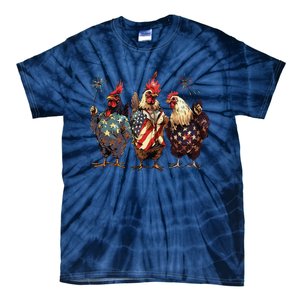 Funny Patriotic Usa Chicken Gift Tie-Dye T-Shirt